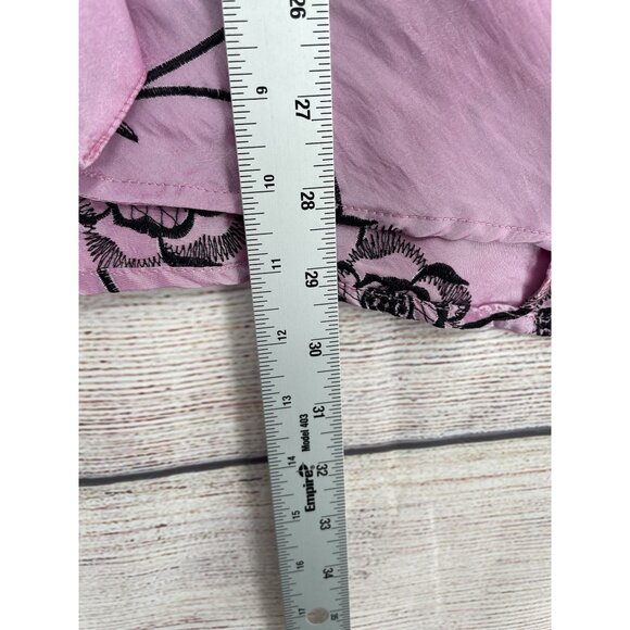 Jerry T Floral Embroidered Tie Front Kimono Top Women's XXL‎ Pink/Black NEW - Picture 11 of 11